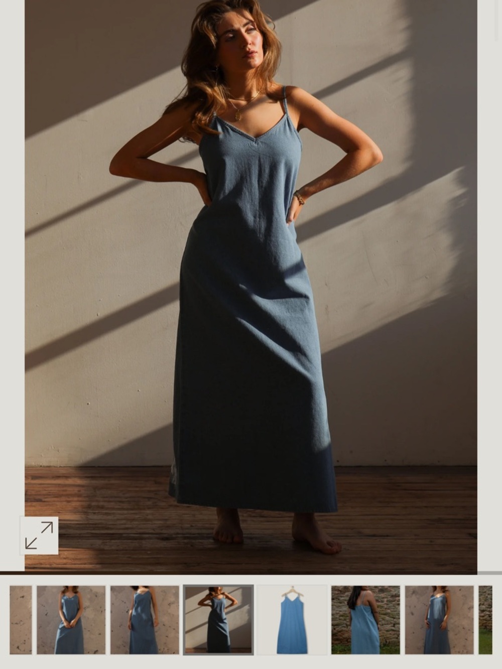 Simple folk denim cami dress size small